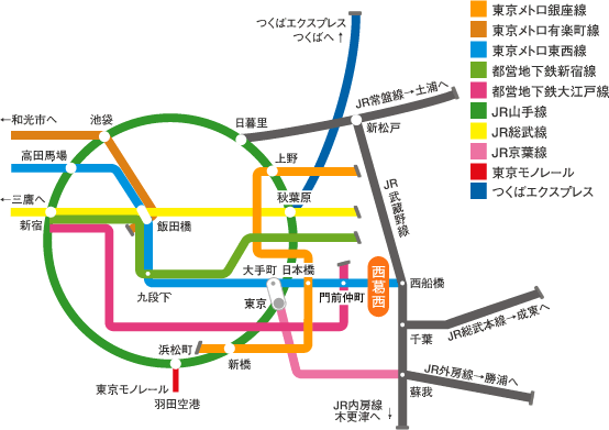 西葛西駅までの路線図