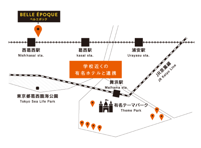 舞浜エリアのホテルマップ