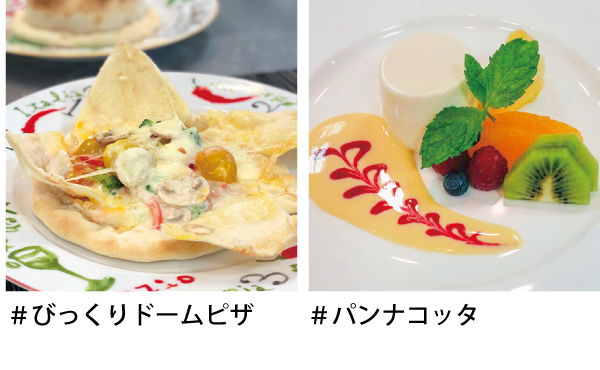 びっくりドームピザ・パンナコッタ