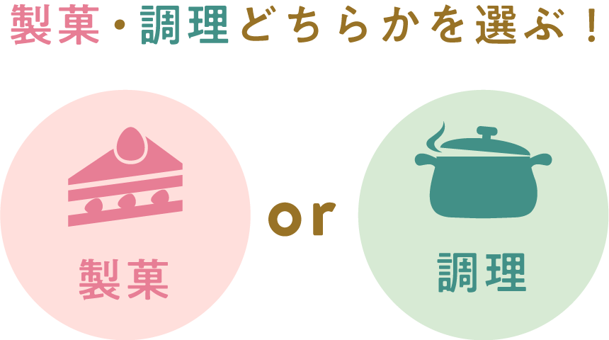 製菓・調理どちらかを選ぶ！