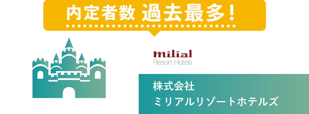 内定者数最多！株式会社ミリアルリゾートホテルズ